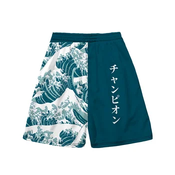 Лято 2023, Японското Кимоно С една вълнообразна Модел Кашу, Периферна Модна Тенденция къси Панталони С 3D Принтом