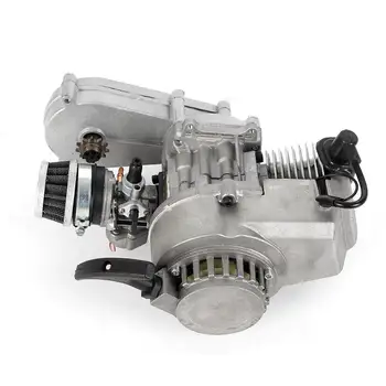 49cc Мини-мотор с въздушно охлаждане, състезателни комплектен двигател, алуминиев мини-байк 25: 1