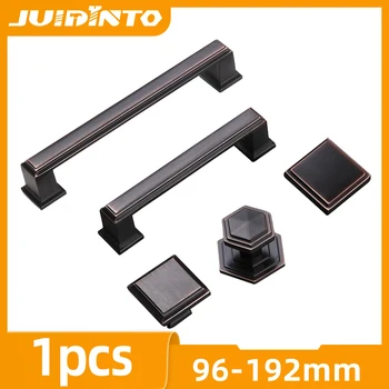 JUIDINTO 96-192 мм Врата копчето на кабинета-купе, черни дръжки за кухненски шкафове, Мебели, аксесоари
