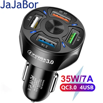 JaJaBor USB Зарядно 4 Порта QC3.0 7A USB Бързо Зареждане Зарядно Устройство За телефона 36 W Адаптер за Захранване За Мобилен телефон iPhone Xiaomi