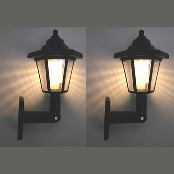 Ретро Слънчеви, с монтиран на стената Лампа, Външно Led осветление Лампа Hexagonal Слънчев Градински Фенер, лампа, Водоустойчив Уличен фенер Градински Интериор