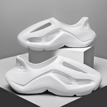 Мъжки чехли, лятна плажна обувки от мека EVA с дупки, Градинска дамски нескользящая дизайнерски персонални куха обувки 36-47