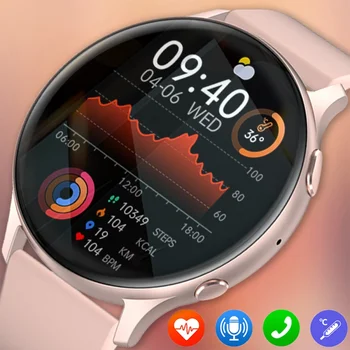 Новите Смарт часовници с Температура на тялото, Женски, Мъжки, HD 360*360 Екран, в Отговор На призив, Набиране, Умни Часовници Samsung, Часовници за Жени, кутия
