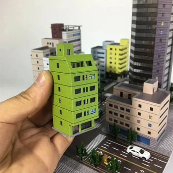 Модел на сградата в мащаб 1/300 МИКРОВЪЛНОВА фурна, модел на съвременния градски сгради, Миниатюрни колекция от сцени Ультрачеловека, Пейзаж с пясъка маса