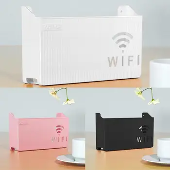 Wi-Fi Рутер Кутия За съхранение, Стенен Органайзер от ABS-пластмаса, Кабелна Скоба за Хранене, Стенен монтаж комплект, Горна стойка за домашен декор