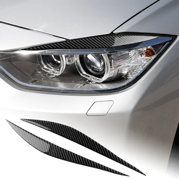 2 бр. Въглеродни влакна за BMW 3 Series F30 320i 316i 2013-2015, автомобилни фарове, вежди, стикер, довършителни работи, декоративни ленти, Аксесоари