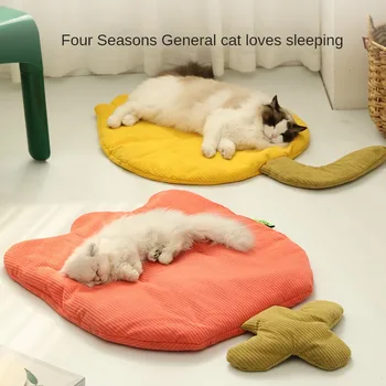 Подложка за котки във формата на цвете, Мека Подложка за кучета, Пухкави Матрак за сън на котката, Удобна възглавница за кученце, Успокояваща легло за куче, за малко кучешки къщички