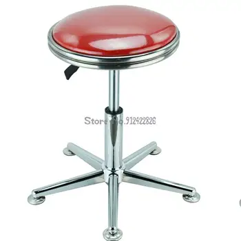 Тоалетен стол, стол за фризьорски салон, модерен прост бар стол, въртяща се ролка нокти, кръгла табуретка, ролка, високо стъбло, голям работен стол