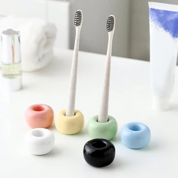 Мини-Керамични Държач за четка за зъби, Държач за тоалетна масичка в банята, Държач за четка за зъби за ръчна работа, Лесен за употреба