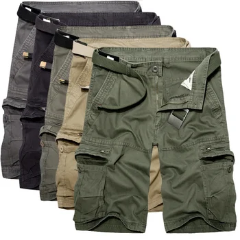 2023 Мъжки военни панталони-карго, Летни армейските зелени Памучни Свободни мъжки Ежедневни панталони-Бермуди Homme с множество джобове 40