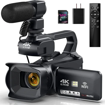 Full HD 4K TIKTOK Видео Камера с пряко излъчване, камера, WIFI, Камера за видеоблогинга за Youtube, 18-кратно увеличение, завъртане и записващо устройство със сензорен екран
