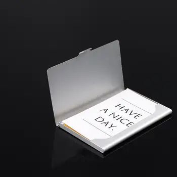 Делото 1 бр. Кредитна Сребърна кутия Калъф за визитни картички от неръждаема Стомана Скоба за Именен картон Водоустойчив