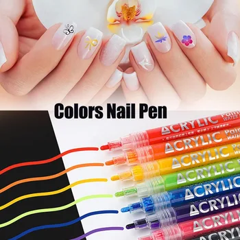 12 Цвята Акрилни писалка за рисуване Писалка с тънък връх, Комплект дръжки за Графити, комплект дръжки за рисуване с маркер 