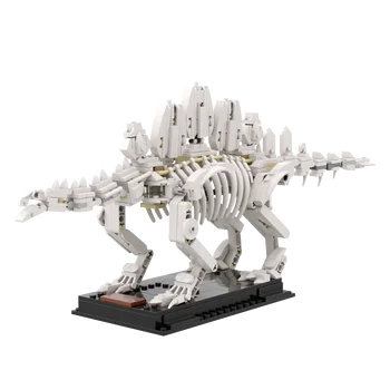 Gobricks MOC Stegosaurus, Ископаемый динозавър, Ископаемый скелета, строителни блокове, Музейна експозиция скелети на динозаври, Събрани тухли
