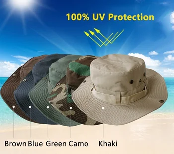 Висококачествена панама Boonie за Лов и Риболов, градинска шапка с широка периферия, Военни униформи-за мъже, жени, Мъжки слънчеви Рибарски шапки