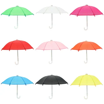 Мини чадър 22 cm играчки за кукли, дрехи за дъжд от ярки цветове за момичета, аксесоари за кукли от 18 инча, играчки за деца, играчки за игри в дома