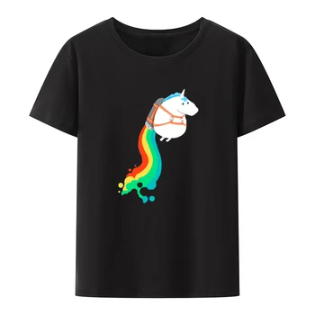 Тениска с изображение на активите на Еднорога на дъгата, Забавна тениска, Ежедневни студентски манга, Дамски потник за лятото, в същия стил, сладки, готини