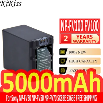 5000 mah KiKiss Мощна Батерия NP-FV100 NPFV100 FV100 За NP-FV30 NP-FV50 NP-FV70 SX83E SX63E Bateria