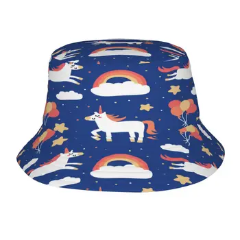 Нови модни шапки-кофи Рибарски Шапки За жени и мъже Gorras Summer White и Rainbow Unicorn