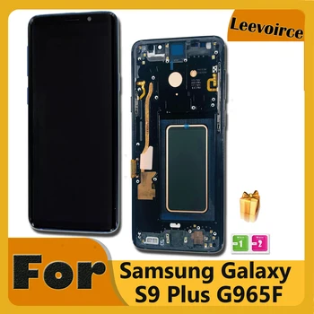 Оригинален AMOLED с Подмяна на Рамка за SAMSUNG Galaxy S9 plus LCD дисплей с touch screen Digitizer G965 G9650 s9 + LCD Без Петна