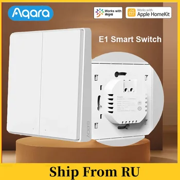 Умен Стенен Прекъсвач Aqara E1 ZigBee Switch БЕЗ Нейтрали Smart Switch Вашият Безжичен Прекъсвач С Нейтралью За приложения Xiaomi Home Homekit