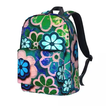 Раница на Хипитата Flower Power с флорални принтом, университетски раници, студентски кавайные чанти за училище, раница с цветно изображение