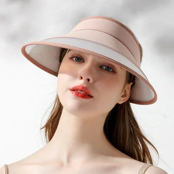 Модерна лятна дамска дишаща солнцезащитная шапка с регулируема козирка, устойчиви на uv, градинска и плажна сгъва шапка