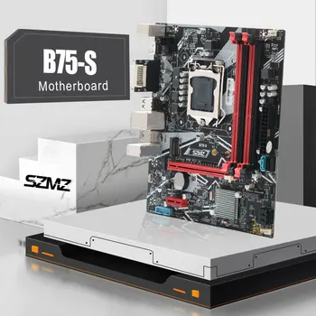 Дънна платка настолна SZMZ B75-S LGA1155 ATX и Поддържа процесор Core i5i7i9 Xeon E3 V1V2, Поддържа Wi-Fi И Bluetooth, VGA/DVI/HDMI