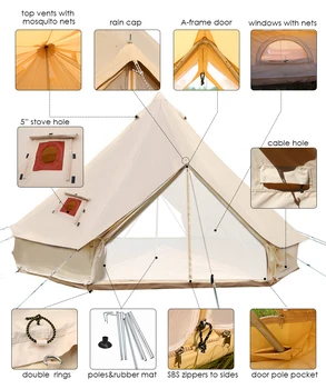Наскоро разработена градинска брезентовая палатка във формата на колокольчика