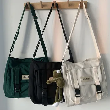 Японската проста чанта-месинджър, корея, чанта, студентски найлон водоустойчива холщовая чанта, чанта през рамо за жени, чанти