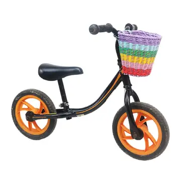 Кошница за съхранение, светли кошница за велосипед ръчна изработка, Просторна, лесна за инсталиране на Предната кошница за детски велосипеди на три колела, стилен велосипед