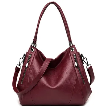 Чанта през рамо за Жени, Луксозни Чанти от мека Кожа, Дамски Чанти-незабавни посланици, Дизайнерска чанта с горната дръжка, Дамски Ретро Реколта Чанти