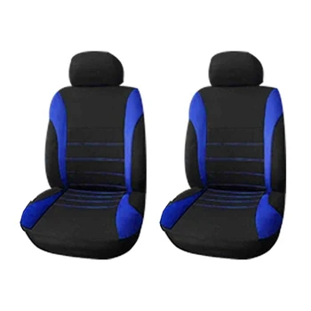 2X Седалка за предните седалките С предпазна възглавница, Готови Спортни Ковшеобразные калъфи за седалки, Комплект за автомобилни покривала за автомобилни седалки от 2 части (черно + синьо)