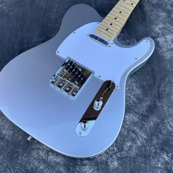 Гаранция за качество на звука Нова електрическа китара със сребристо-бял цвят металик