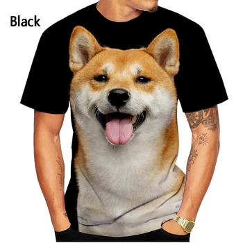 2023, Новите модни тениски с 3D-принтом Shiba Inu, Мъжки Дамски Летни ежедневни Ризи с къс ръкав за кучета, върхове