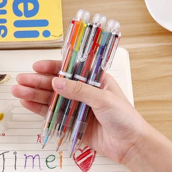 6 бр. цветни дръжки в една химикалка дръжката на 6 в 1 рейнбоу цвят 0,5 мм за училищни класни награди