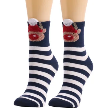 Дамски зимни сладки чорапи с коледните принтом, супер меки топли чорапи в японски стил, Модни дамски чорапи за краката, Ежедневни чорапи-новости