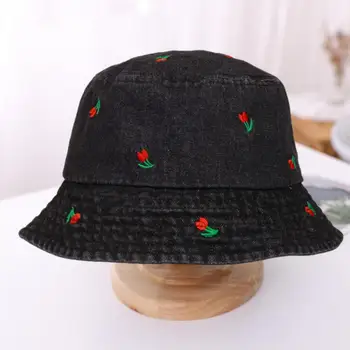 Дамски шапка, реколта бродирани женски рибарски шапки, стилни сгъваеми ветроупорен слънчеви шапки за дамите, шапка за басейна