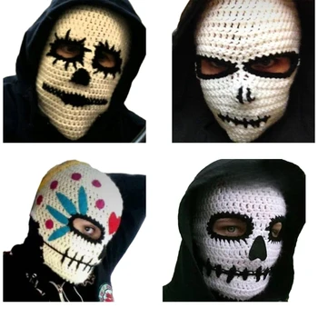 Вязаная ски маска върху цялото лице, зимни балаклава, калъф за спорт на открито, на новост на Хелоуин, Вязаная шапчица