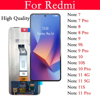 За Xiaomi Redmi Note 7 8 9 10 11 Pro 9S 10S 11S 5G и 4G LCD дисплей за Подмяна на Високо качество на дисплея LCD Сензорен дисплей Дигитайзер В Събирането на LCD дисплей
