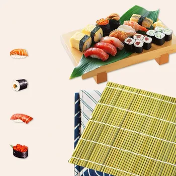 Бамбук завеса за суши, валяк за листове суши, инструменти за приготвяне на суши, Бамбук скатка за ориз, аксесоари за суши с незалепващо покритие, кухненски инструменти