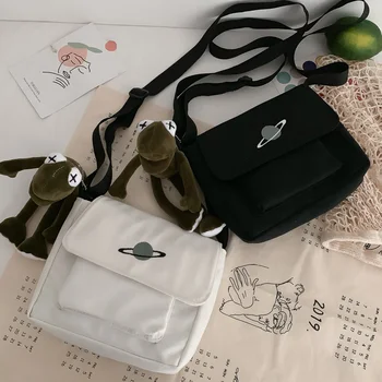 Нова мода холщовая чанта с бродерия, Женска Малка чанта през рамо за момичета, Уличен пътен портфейл за монети