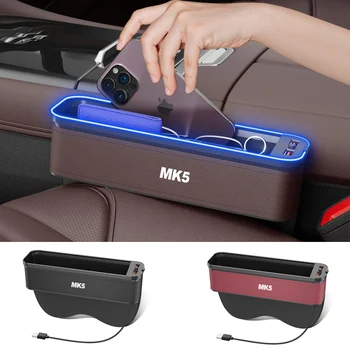 Кутия за съхранение на столчета за автомобил на Gm с атмосферната подсветка За Volkswagen MK5, Органайзер за почистване, Аксесоари за зареждане чрез USB