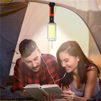 Лампа за къмпинг Cob, Водоустойчив аварийно фенерче, Работен фенер Cob за нощуване на открито, Преносим USB батерия