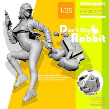 Модел YuFan 1/35 Комплекти модели от смола Cool goddess rabbit soldier в сглобени YFWW35-2028