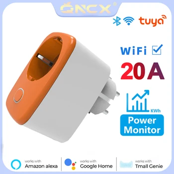 QNX Sasha Wifi Smart Plug 16/20A на ЕС за Контакт с автоматичен таймер за контрол на мощността на Smart life Начало на Работа с Алекса Google Home