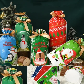 10 бр. хартиена Коледна кутия за бисквити, бонбони и хапчета, Коледни подаръчни опаковки, украса за рожден Ден, сватбени партита