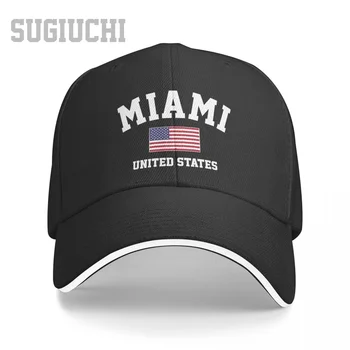 Унисекс Сандвич Маями, САЩ, бейзболна шапка за Града на Съединените Щати, Мъжки Дамски бейзболна шапка в стил Хип-Хоп, бейзболна шапка възстановяване на предишното положение, Шапка за Голф, Риболов