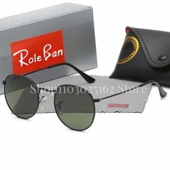 Roleban Кръгли Поляризирани Слънчеви очила Мъжки Слънчеви очила на Polaroid Дамски слънчеви Очила В метални Рамки С черни лещи, Очила За шофиране UV400 3447