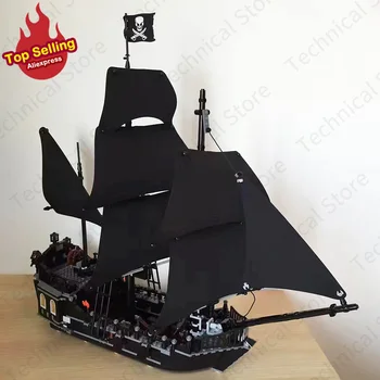 Креативен експерт Пирати Изпращат ветроходство лодка Black Pearl в морето 4184 Модел Moc Модулни строителни блокове, Тухли, Детски играчки 875 бр.